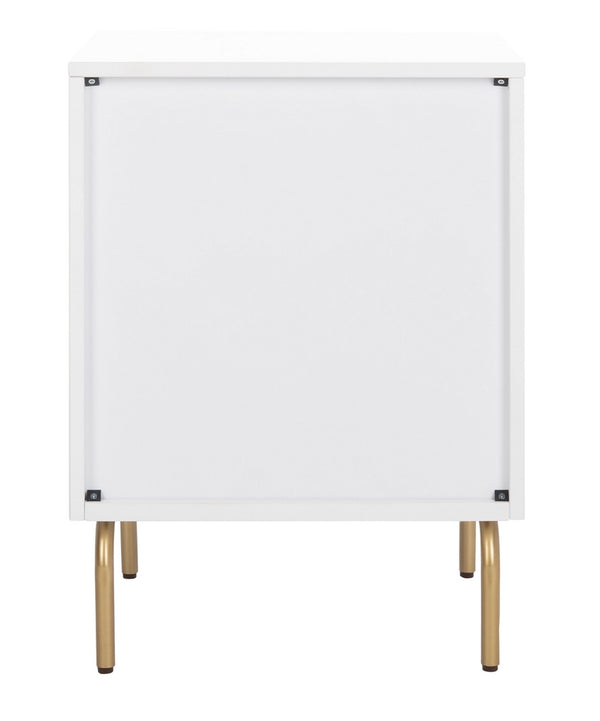 Safavieh Genevieve 2 Drawer Nightstand White Gold Wood NST5002B