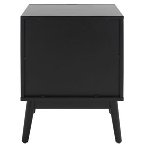 Safavieh Baisley 2 Drawer Rattan Nightstand Black NST5003B