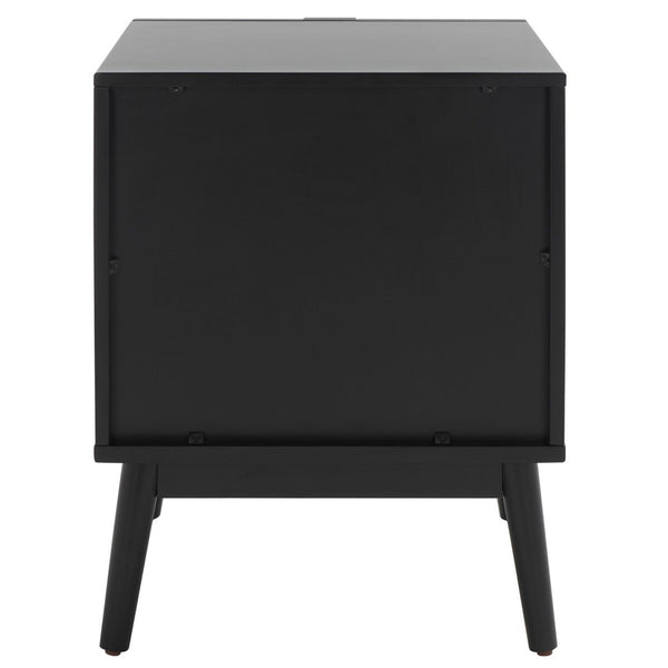 Safavieh Baisley 2 Drawer Rattan Nightstand Black NST5003B