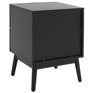 Safavieh Baisley 2 Drawer Rattan Nightstand Black NST5003B