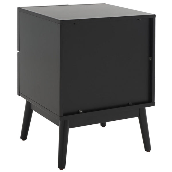 Safavieh Baisley 2 Drawer Rattan Nightstand Black NST5003B