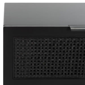 Safavieh Baisley 2 Drawer Rattan Nightstand Black NST5003B