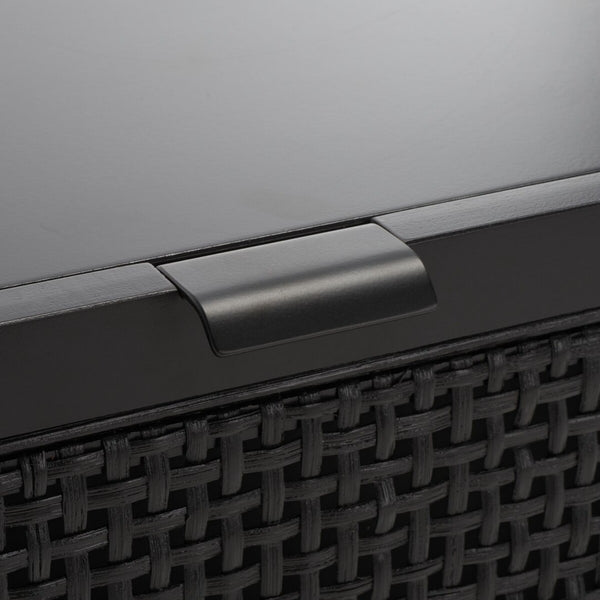 Safavieh Baisley 2 Drawer Rattan Nightstand Black NST5003B