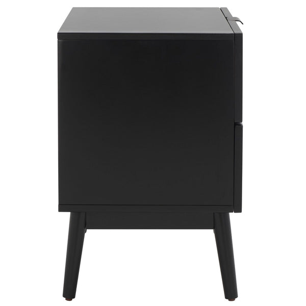 Safavieh Baisley 2 Drawer Rattan Nightstand Black NST5003B