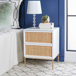Safavieh Zadie 2 Drawer Rattan Nightstand NST5007B