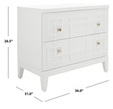 Luiza 2 Drawer Nightstand White / Gold Wood NST6602A