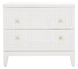 Luiza 2 Drawer Nightstand White / Gold Wood NST6602A