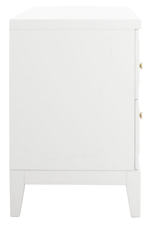 Luiza 2 Drawer Nightstand White / Gold Wood NST6602A