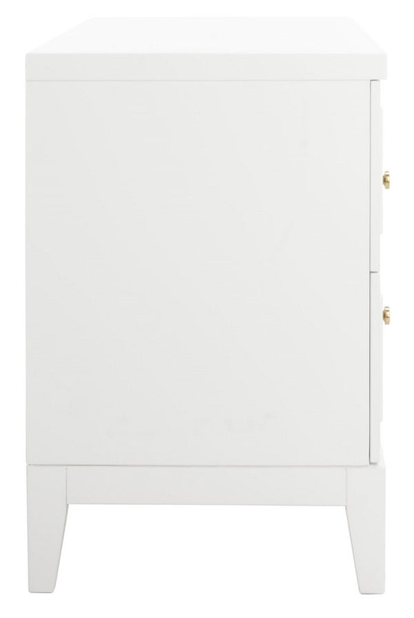 Luiza 2 Drawer Nightstand White / Gold Wood NST6602A