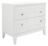 Luiza 2 Drawer Nightstand White / Gold Wood NST6602A