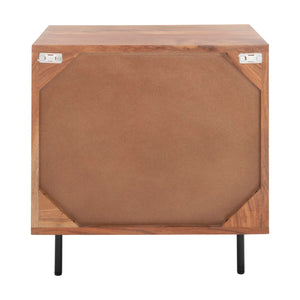 Safavieh Ballard 1 Drawer 1 Door Nightstand Natural / Gold Wood NST9009A