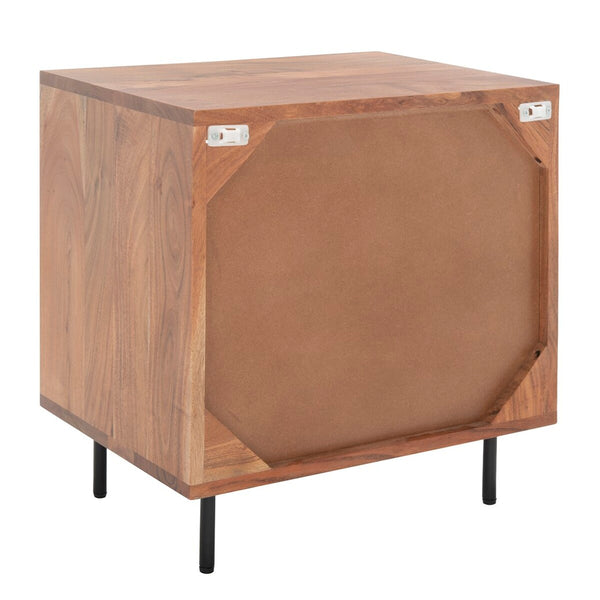 Safavieh Ballard 1 Drawer 1 Door Nightstand Natural / Gold Wood NST9009A