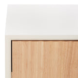 Safavieh Grayden I 1 Drawer Nightstand  White Body / Natural Front Drawer Wood NST9203A