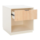 Safavieh Grayden I 1 Drawer Nightstand  White Body / Natural Front Drawer Wood NST9203A