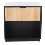 Safavieh Grayden I 1 Drawer Nightstand  Black Body / Natural Front Drawer Wood NST9203B