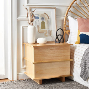 Safavieh Rodney 2 Drawer Nightstand Natural  Wood NST9204B