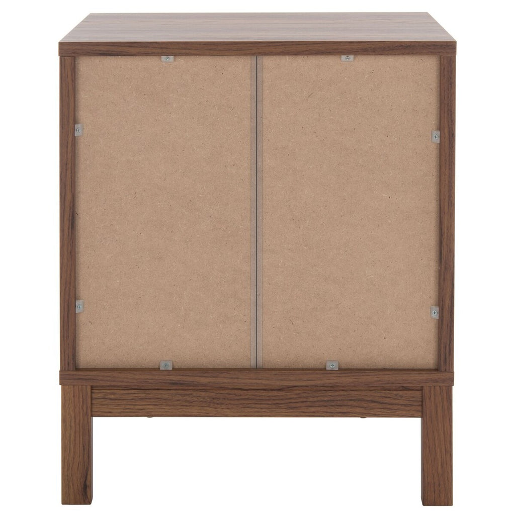 Safavieh Galio 2 Drawer Nightstand Walnut / Gold Particle Board, Mdf, Honeycomb,  Solid Wood, Iron NST9600A