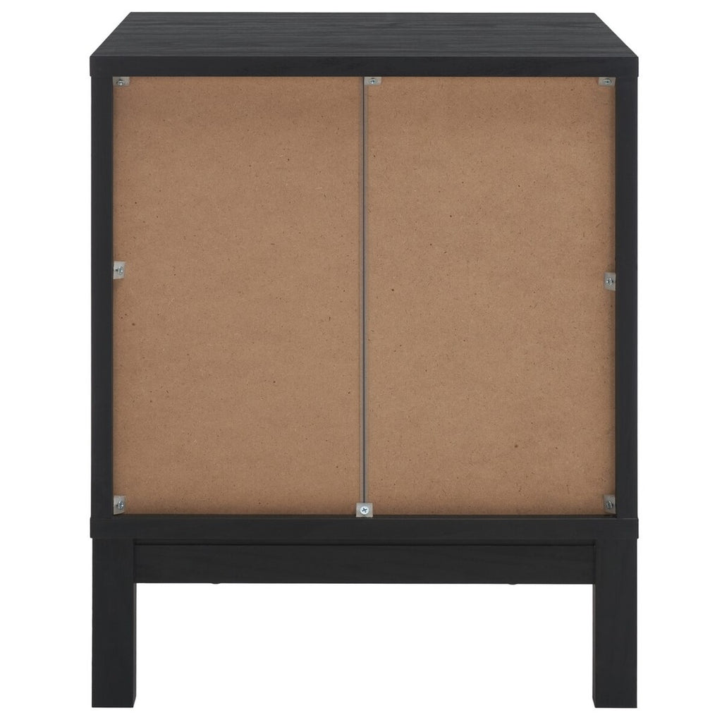 Safavieh Galio 2 Drawer Nightstand Black / Gold Particle Board, Mdf, Honeycomb,  Solid Wood, Iron NST9600B