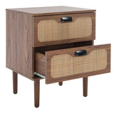 Safavieh Irelia 2 Drawer Nightstand Walnut  Pb, Mdf, Rubber Wood NST9602A