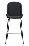 Zuo Modern Miles 100% Polyurethane, Plywood, Steel Modern Commercial Grade Barstool Black 100% Polyurethane, Plywood, Steel