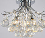 Bethel Chrome Semi Flush Mount in Metal & Crystal