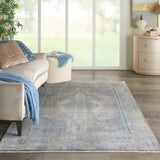 Nourison Starry Nights STN06 Farmhouse & Country Machine Made Loom-woven Indoor Area Rug Cream Blue 5'3" x 7'3" 99446745583