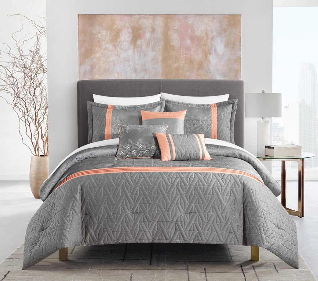 Macie Grey King 6pc Comforter Set