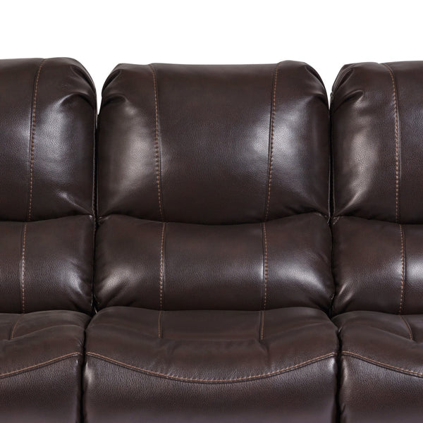 Porter Designs Ramsey Leather-Look Transitional Reclining Sofa Brown 03-112C-01-6013