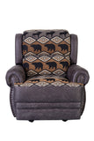 Porter Designs Hunter Wildlife Pattern Reversible to Leather-Look Transitional Recliner Gray 03-33C-11-8022