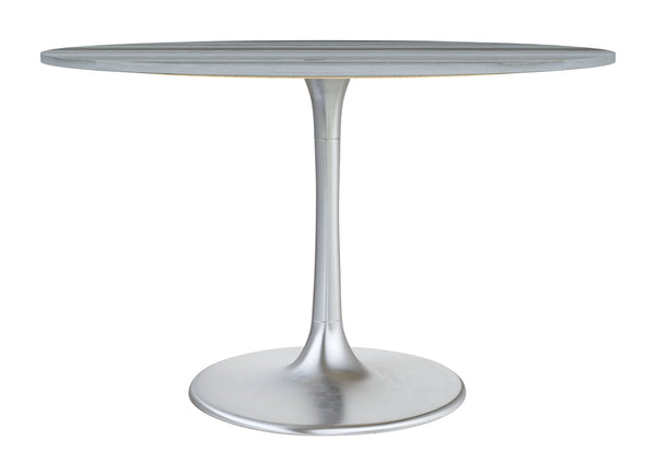 Zuo Modern Star Marble, MDF, Iron, Aluminum Modern Commercial Grade Dining Table Gray, Silver Marble, MDF, Iron, Aluminum