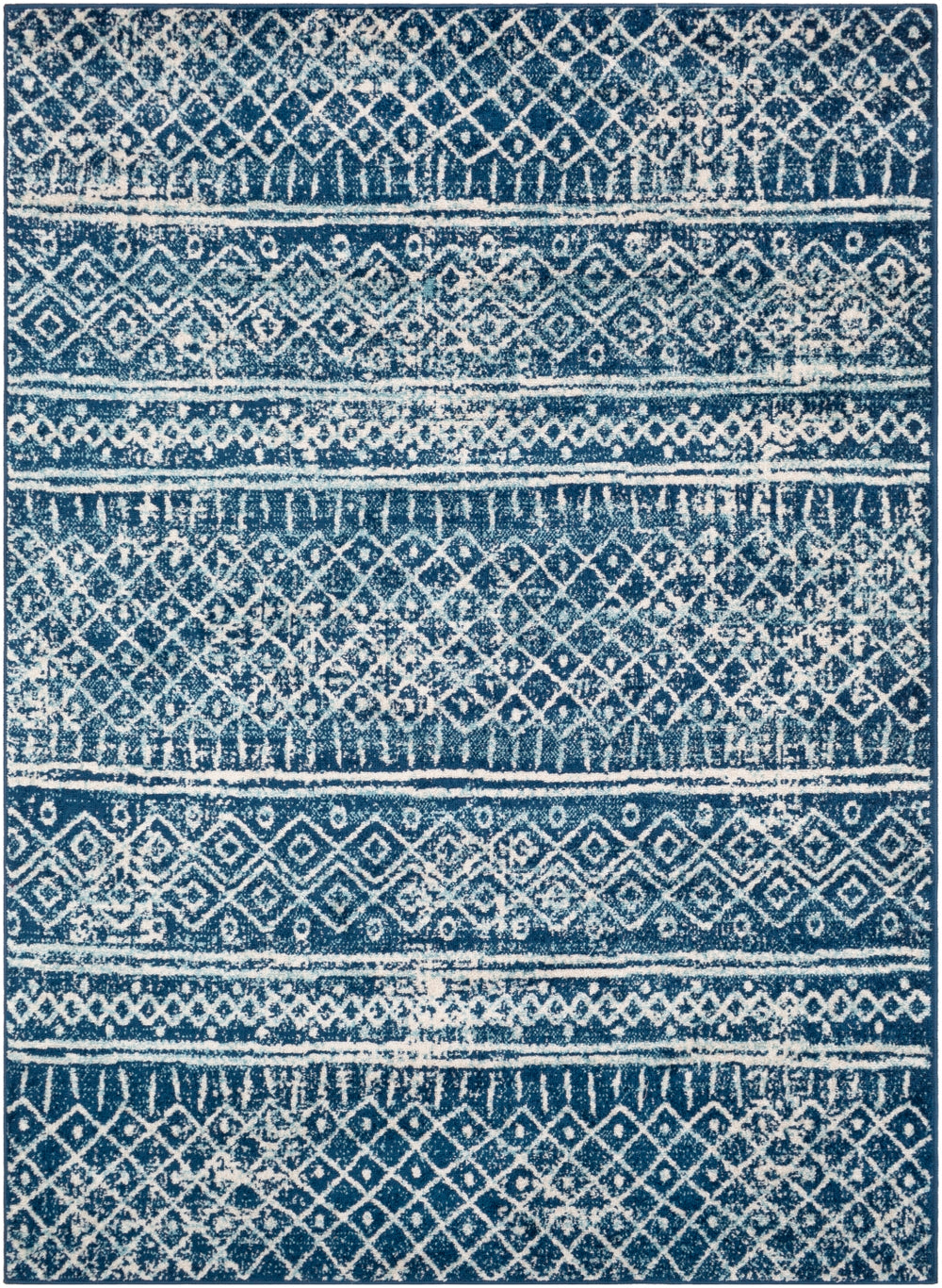 Norwich NWC-2306 Global Polypropylene Rug NWC2306-81012 Dark Blue, Aqua, Cream 100% Polypropylene 8'10" x 12'