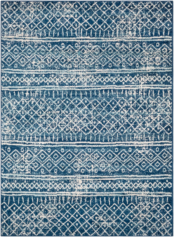 Norwich NWC-2306 Global Polypropylene Rug NWC2306-81012 Dark Blue, Aqua, Cream 100% Polypropylene 8'10" x 12'