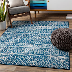Norwich NWC-2306 Global Polypropylene Rug NWC2306-81012 Dark Blue, Aqua, Cream 100% Polypropylene 8'10" x 12'