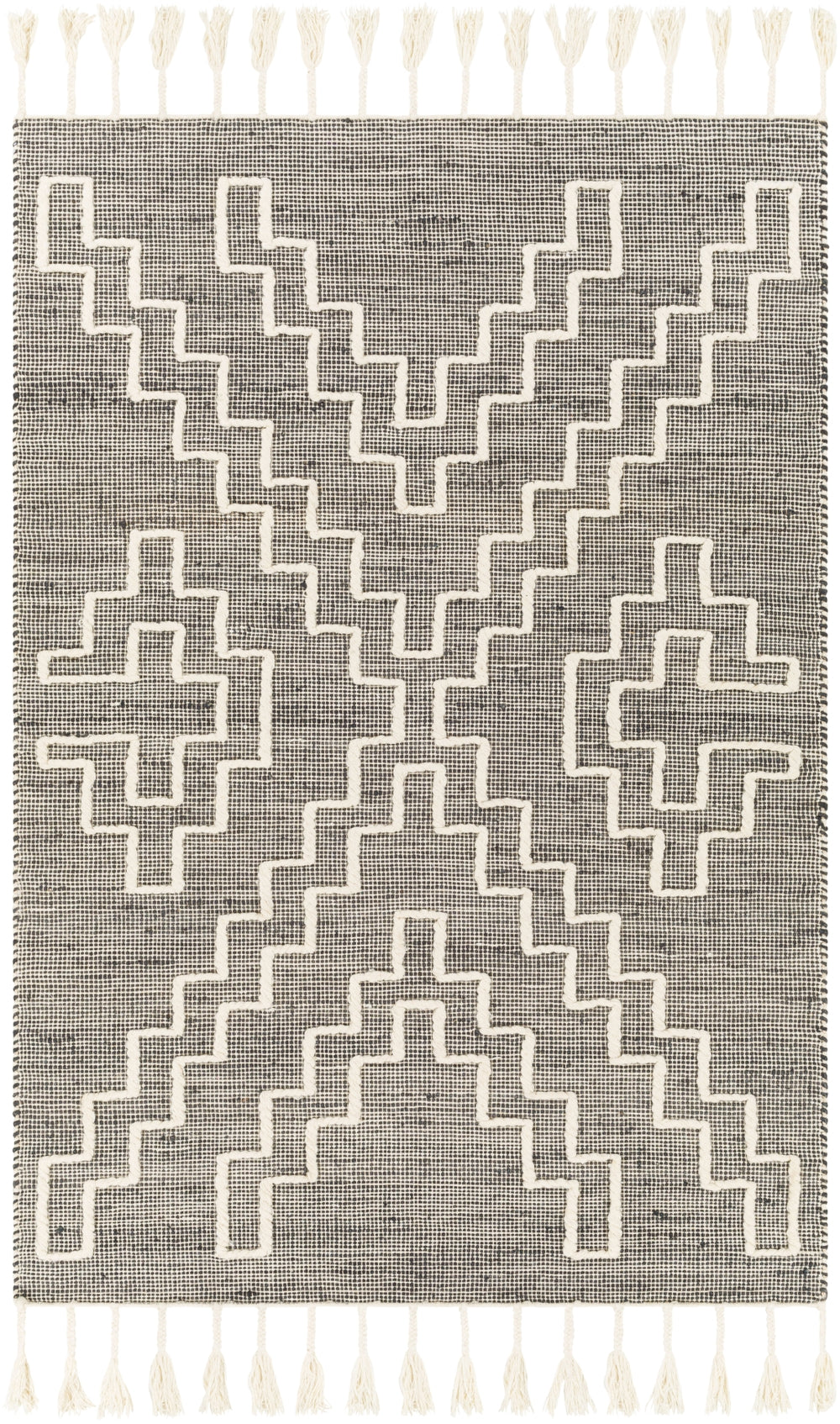 Norwood NWD-2301 Global Jute, Wool Rug NWD2301-81012 Charcoal, Cream 60% Jute, 40% Wool 8'10" x 12'