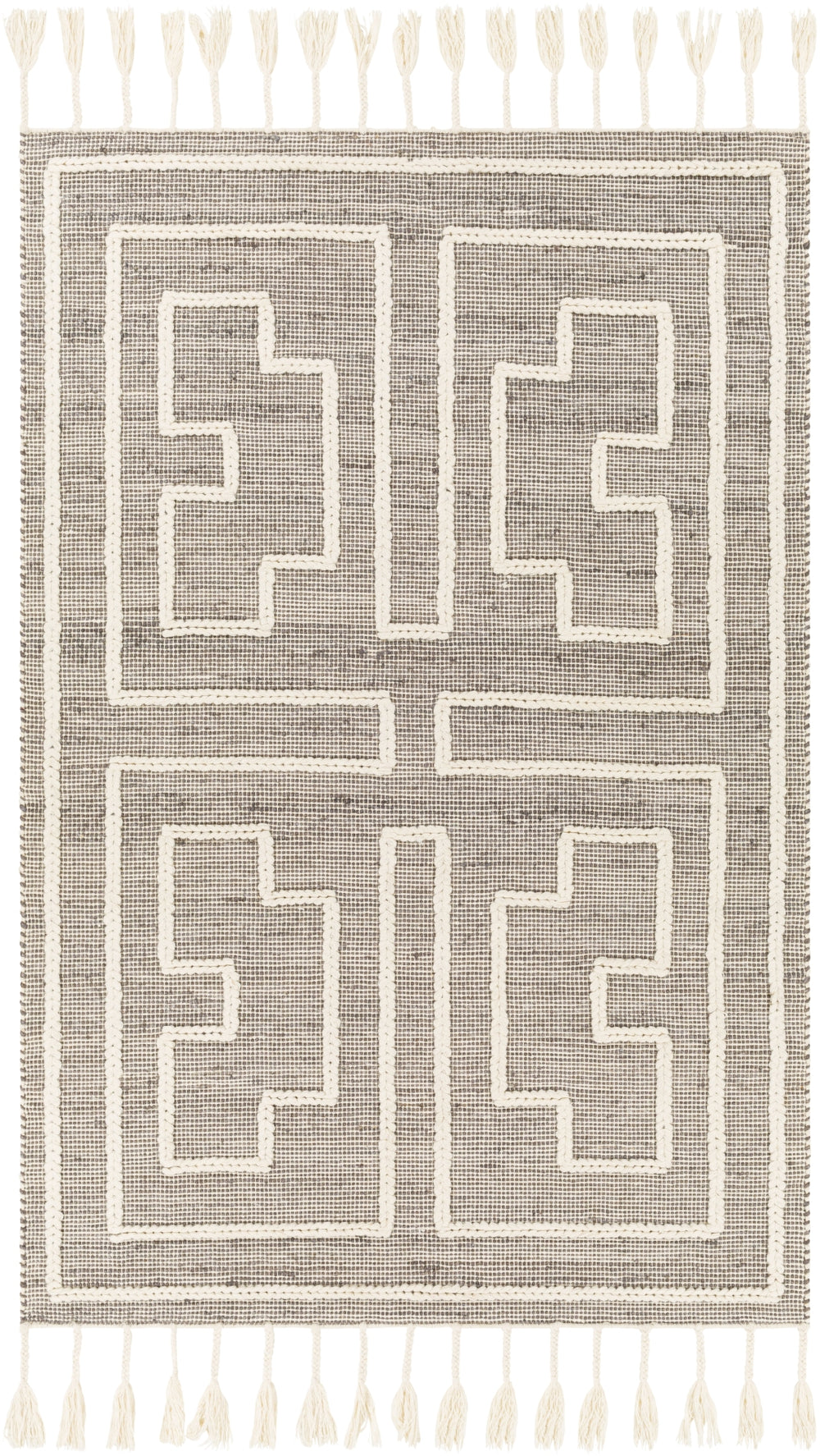 Norwood NWD-2302 Global Jute, Wool Rug NWD2302-81012 Medium Gray, Cream 60% Jute, 40% Wool 8'10" x 12'