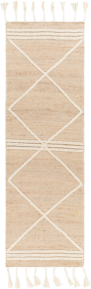 Norwood NWD-2304 Global Jute, Wool Rug NWD2304-268 Tan, Khaki, Cream 60% Jute, 40% Wool 2'6" x 8'
