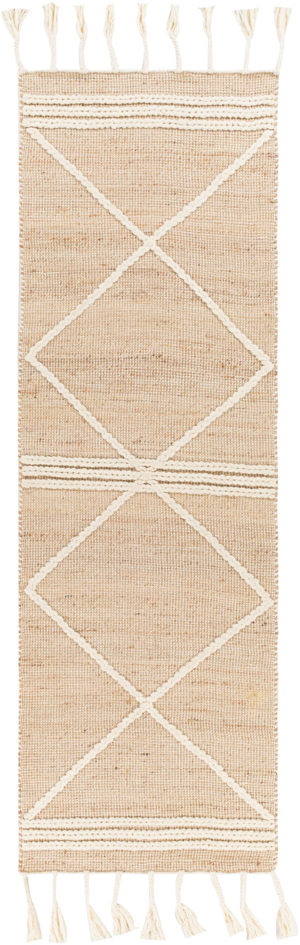 Norwood NWD-2304 Global Jute, Wool Rug NWD2304-268 Tan, Khaki, Cream 60% Jute, 40% Wool 2'6" x 8'