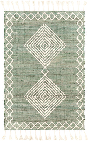 Norwood NWD-2305 Global Jute, Wool Rug NWD2305-81012 Dark Green, Cream 60% Jute, 40% Wool 8'10" x 12'