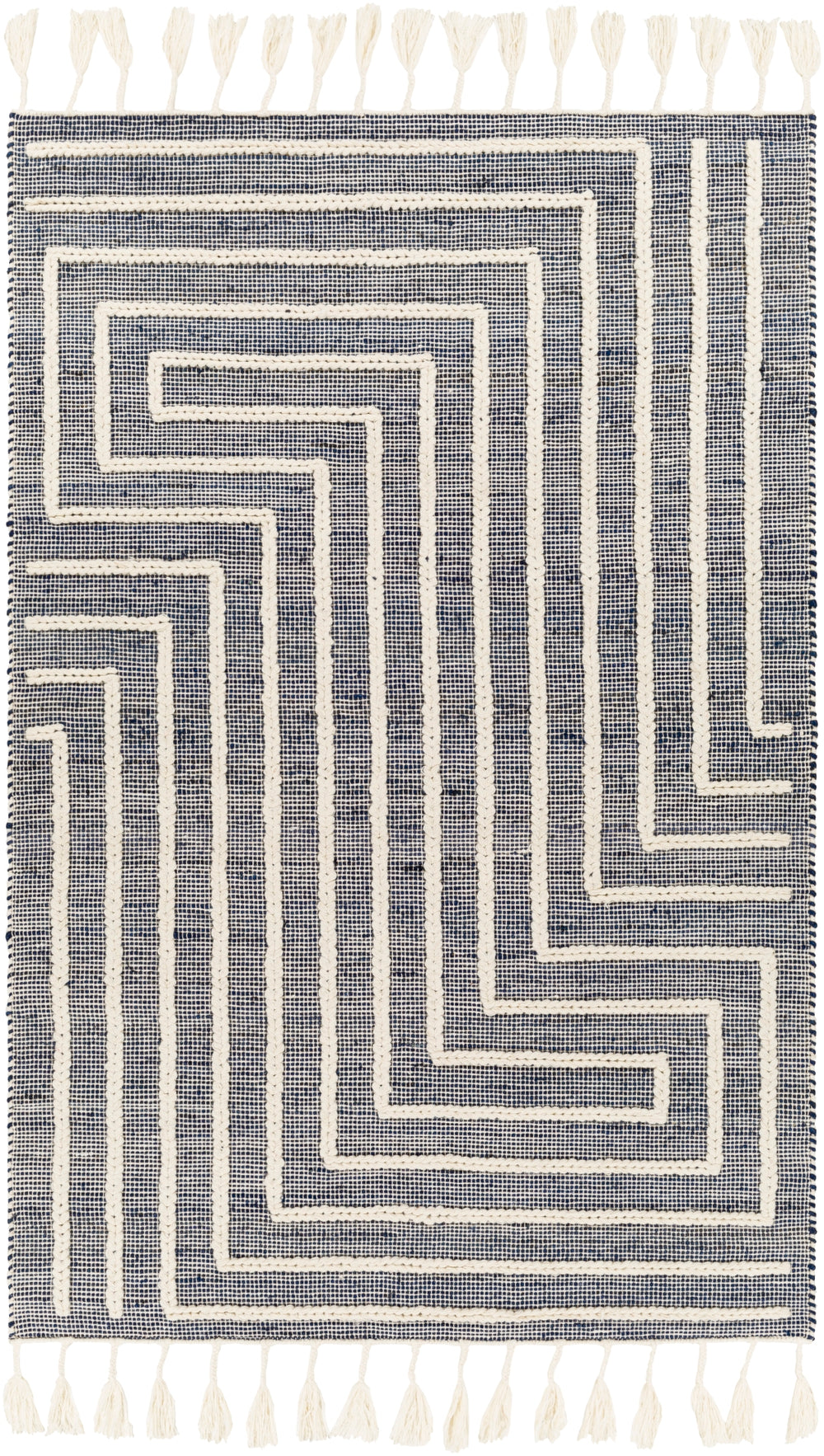 Norwood NWD-2306 Global Jute, Wool Rug NWD2306-81012 Navy, Cream 60% Jute, 40% Wool 8'10" x 12'