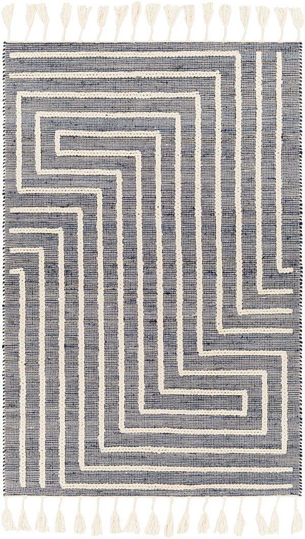 Norwood NWD-2306 Global Jute, Wool Rug NWD2306-81012 Navy, Cream 60% Jute, 40% Wool 8'10" x 12'