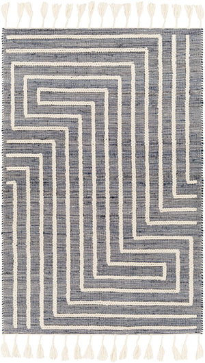 Norwood NWD-2306 Global Jute, Wool Rug NWD2306-81012 Navy, Cream 60% Jute, 40% Wool 8'10" x 12'