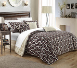 Lessie Beige Queen Reversible 7 Piece Comforter Set