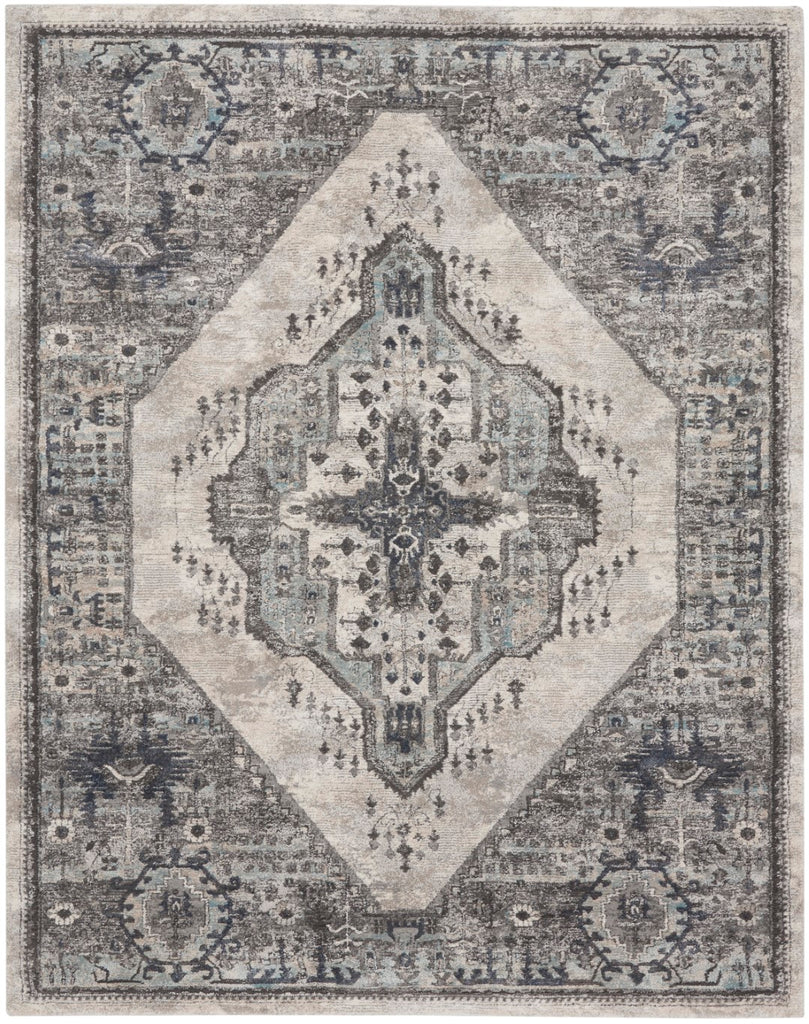 Nourison Kathy Ireland American Manor AMR02 French Country Machine Made Power-loomed Indoor only Area Rug Grey 7'10" x 9'10" 99446883834