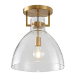 Bethel Gold Semi Flush Mount in Iron & Glass