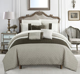 Osnat Brown Queen 10pc Comforter Set