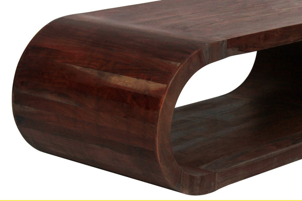 Porter Designs Ellipse Solid Acacia Wood Modern Coffee Table Gray 05-194-20-7410G