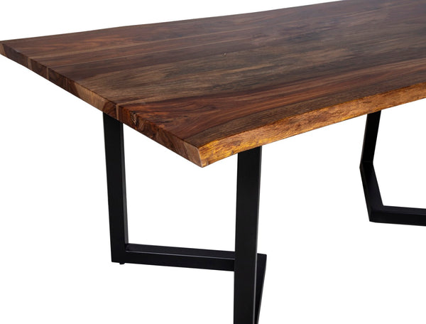 Porter Designs Manzanita Live Edge Solid Acacia Wood Natural Dining Table Brown 07-196-01-DT82HV-KIT
