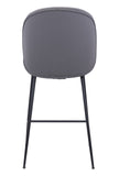 Zuo Modern Miles 100% Polyurethane, Plywood, Steel Modern Commercial Grade Counter Stool Gray, Black 100% Polyurethane, Plywood, Steel