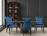 Dickens Ice Blue Velvet Dining Chair, Set of 2