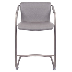 Indy Leatherette Counter Stool Set of 2 - Chic Industrial Design with Vintage Style, Fully Assembled